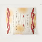 Tenture Calligraphie Autumn Leaf Fête des mariées Welcome (Devant (Horizontal))