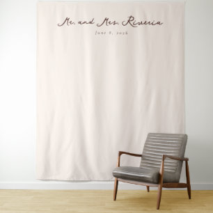 Tenture Calligraphie beige élégante
