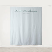 Tenture Calligraphie Bleue Élégante (Devant)
