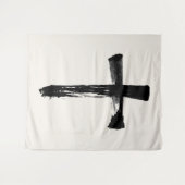 Tenture Calligraphie Croix Christian Moderne Crucifix (Devant (Horizontal))