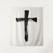 Tenture Calligraphie Croix Christian Moderne Crucifix (Devant)