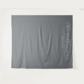 Tenture Calligraphie cursive grise élégante (Devant (Horizontal))