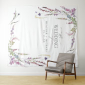 Tenture Calligraphie de mariage avec fleur sauvage violett (En situation (horizontale))