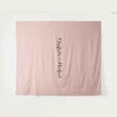 Tenture Calligraphie de mariage Élégante Rose Or Nom Plain (Devant (Horizontal))