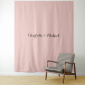 Tenture Calligraphie de mariage Élégante Rose Or Nom Plain (En situation)