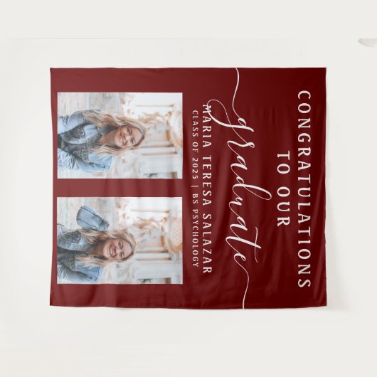 Tenture Calligraphie de script bordeaux deux photo remise (Devant (Horizontal))