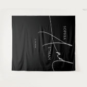 Tenture Calligraphie de script minimaliste Mariage noir (Devant (Horizontal))