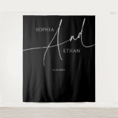 Tenture Calligraphie de script minimaliste Mariage noir (Devant)