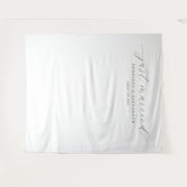 Tenture Calligraphie Élégante Blanc Juste Mariés (Devant (Horizontal))