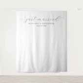 Tenture Calligraphie Élégante Blanc Juste Mariés (Devant)
