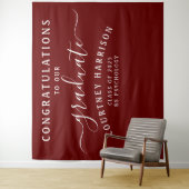 Tenture Calligraphie élégante de script Diplômé | Marron (En situation)