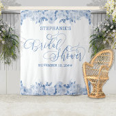 Tenture Calligraphie Élégante Fleur Bleu Poussiéreux Showe