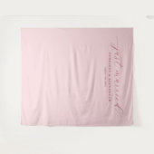 Tenture Calligraphie Élégante Rose Mariée (Devant (Horizontal))