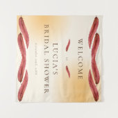 Tenture Calligraphie Feuille D'automne Bienvenue à la Baby (Devant (Horizontal))