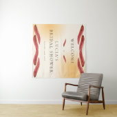 Tenture Calligraphie Feuille D'automne Bienvenue à la Baby (En situation (horizontale))