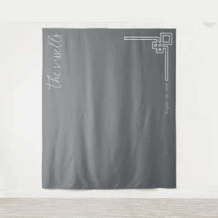 Tenture Calligraphie géométrique grise élégante