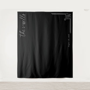 Tenture Calligraphie Géométrique Noire Élégante
