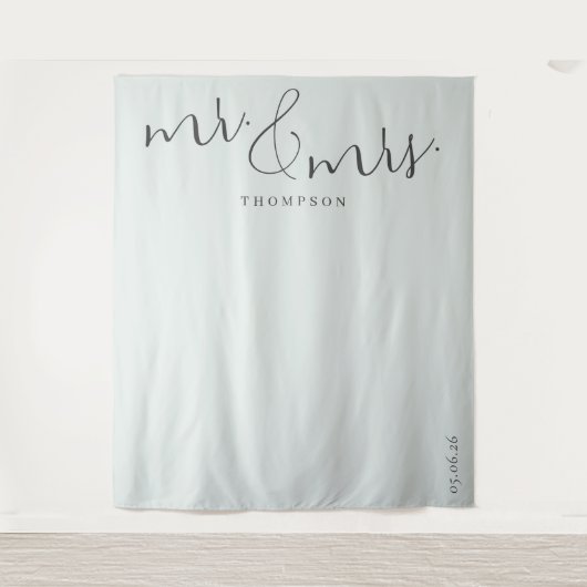 Tenture Calligraphie grise élégante (Devant)