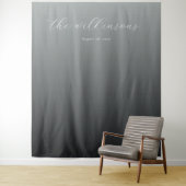 Tenture Calligraphie grise élégante (En situation)