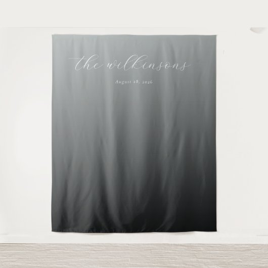 Tenture Calligraphie grise élégante (Devant)