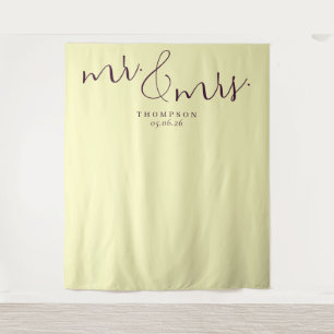 Tenture Calligraphie jaune pâle élégante