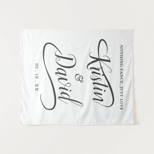 Tenture Calligraphie manuscrite festive pour mariage avec (Devant (Horizontal))