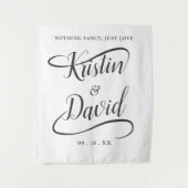 Tenture Calligraphie manuscrite festive pour mariage avec (Devant)