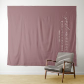 Tenture Calligraphie Mauve Élégant Juste Mariés (En situation (horizontale))