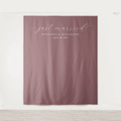 Tenture Calligraphie Mauve Élégant Juste Mariés (Devant)