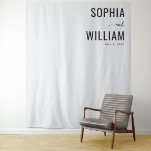 Tenture Calligraphie minimaliste blanche sophistiquée