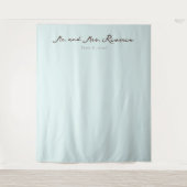 Tenture Calligraphie minimaliste bleu serein (Devant)