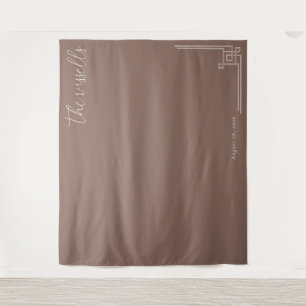 Tenture Calligraphie minimaliste marron élégant