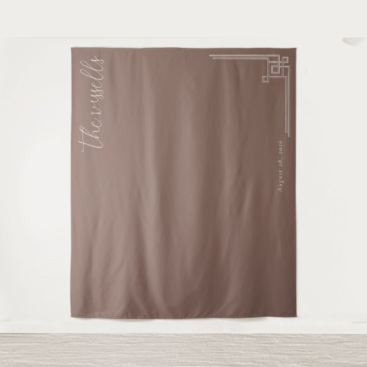 Tenture Calligraphie minimaliste marron élégante (Devant)