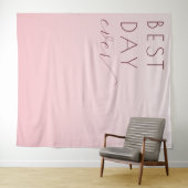 Tenture Calligraphie minimaliste rose joyeuse (En situation (horizontale))
