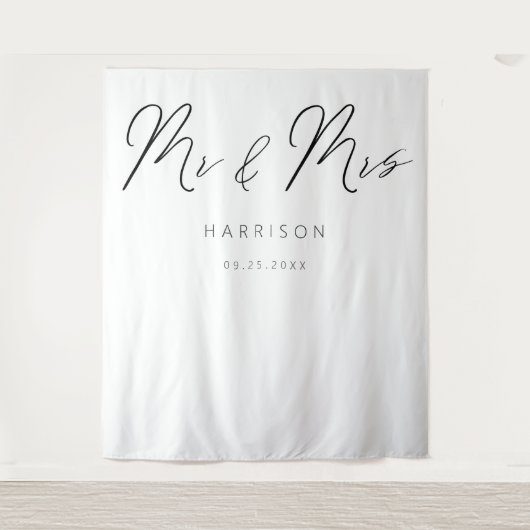 Tenture Calligraphie moderne M. et Mme Mariage Tapestry (Devant)