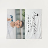 Tenture Calligraphie moderne Simple Photo Graduation Party (Devant (Horizontal))