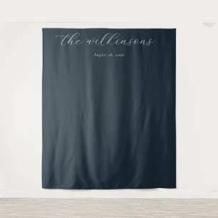 Tenture Calligraphie Navy Élégante