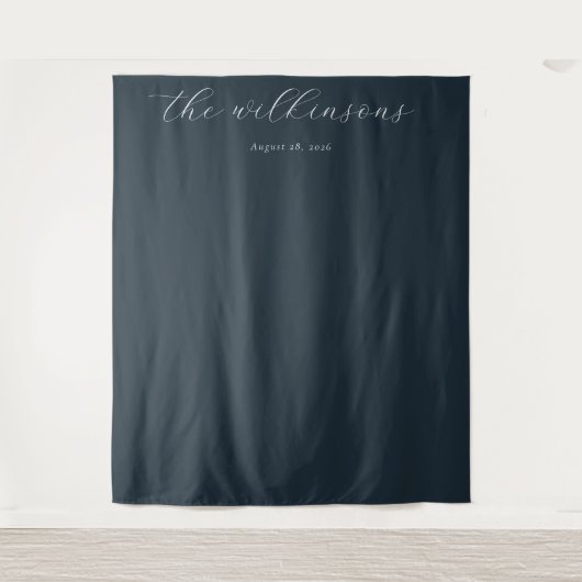 Tenture Calligraphie Navy Élégante (Devant)