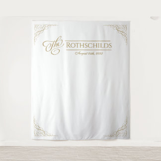Tenture Calligraphie or Faux dorée Mariage romantique