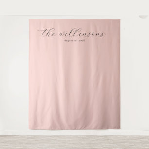 Tenture Calligraphie Rose Élégante