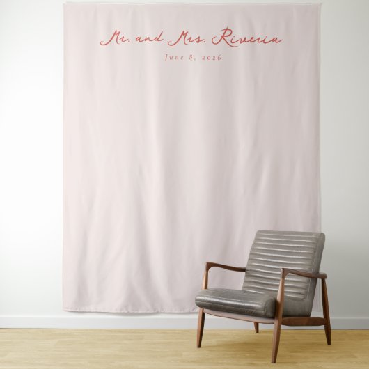 Tenture Calligraphie Rose Élégante (En situation)