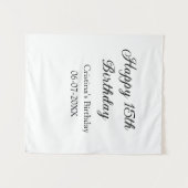 Tenture calligraphie simple minimale joyeux 15e anniversai (Devant (Horizontal))