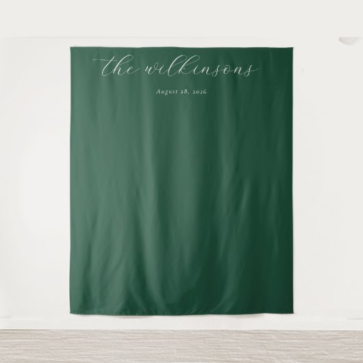 Tenture Calligraphie verte sophistiquée (Devant)