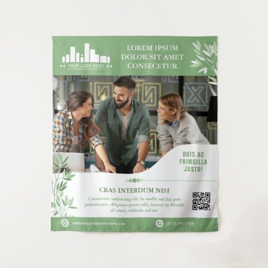 Tenture Calm Green Feuilles Wellness Promo Petite entrepri (Devant)