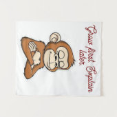 Tenture Calm Mind Monkey – Daily Balance  Tapestry (Devant (Horizontal))