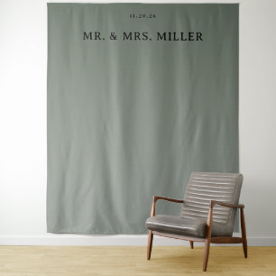 Tenture Calme Typographie Minimaliste Verte
