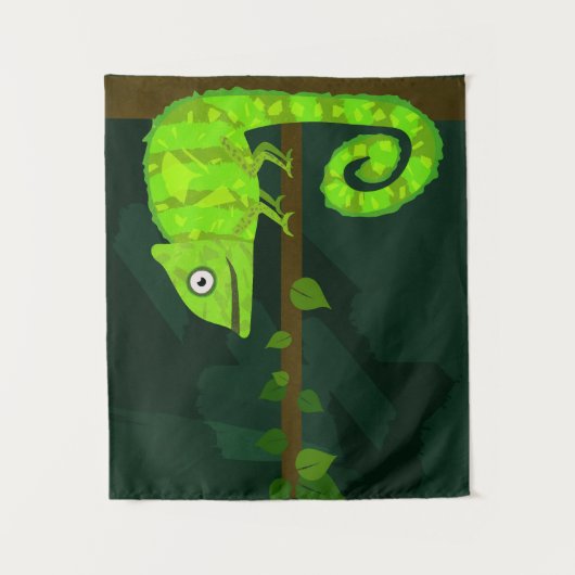 Tenture Caméléon mignon vert (Devant)