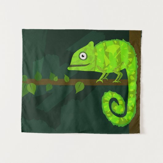 Tenture Caméléon vert mignon (Devant (Horizontal))