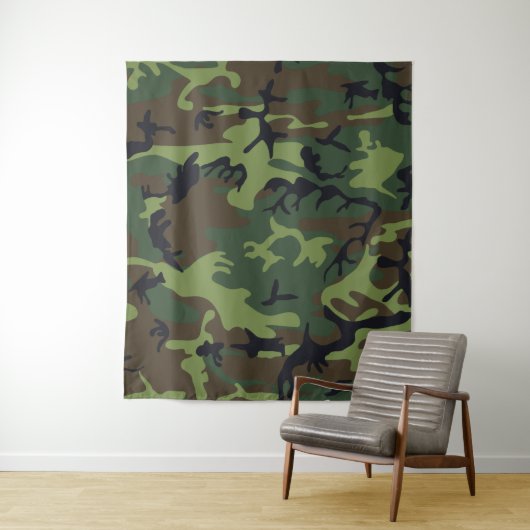 Tenture Camo Militaire Forêt Verte (En situation)
