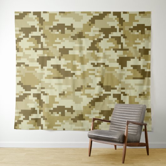 Tenture Camouflage 8 bits pour désert numérique / Camo (En situation (horizontale))